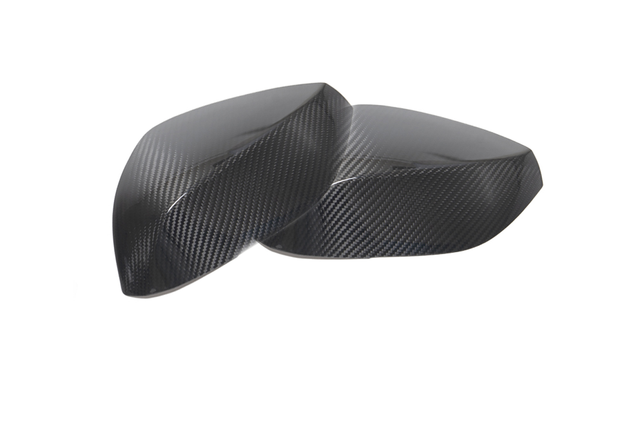 Gloss Black Carbon Fiber Side Mirror Cover Caps For Infiniti Q50 Q60 Q70 QX30 2014-2022